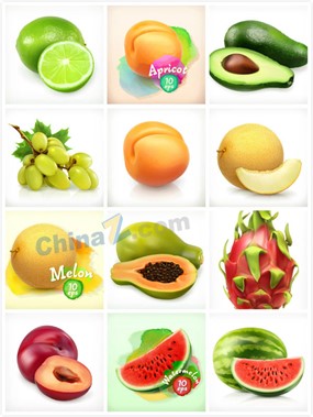 新鲜水果矢量素材下载